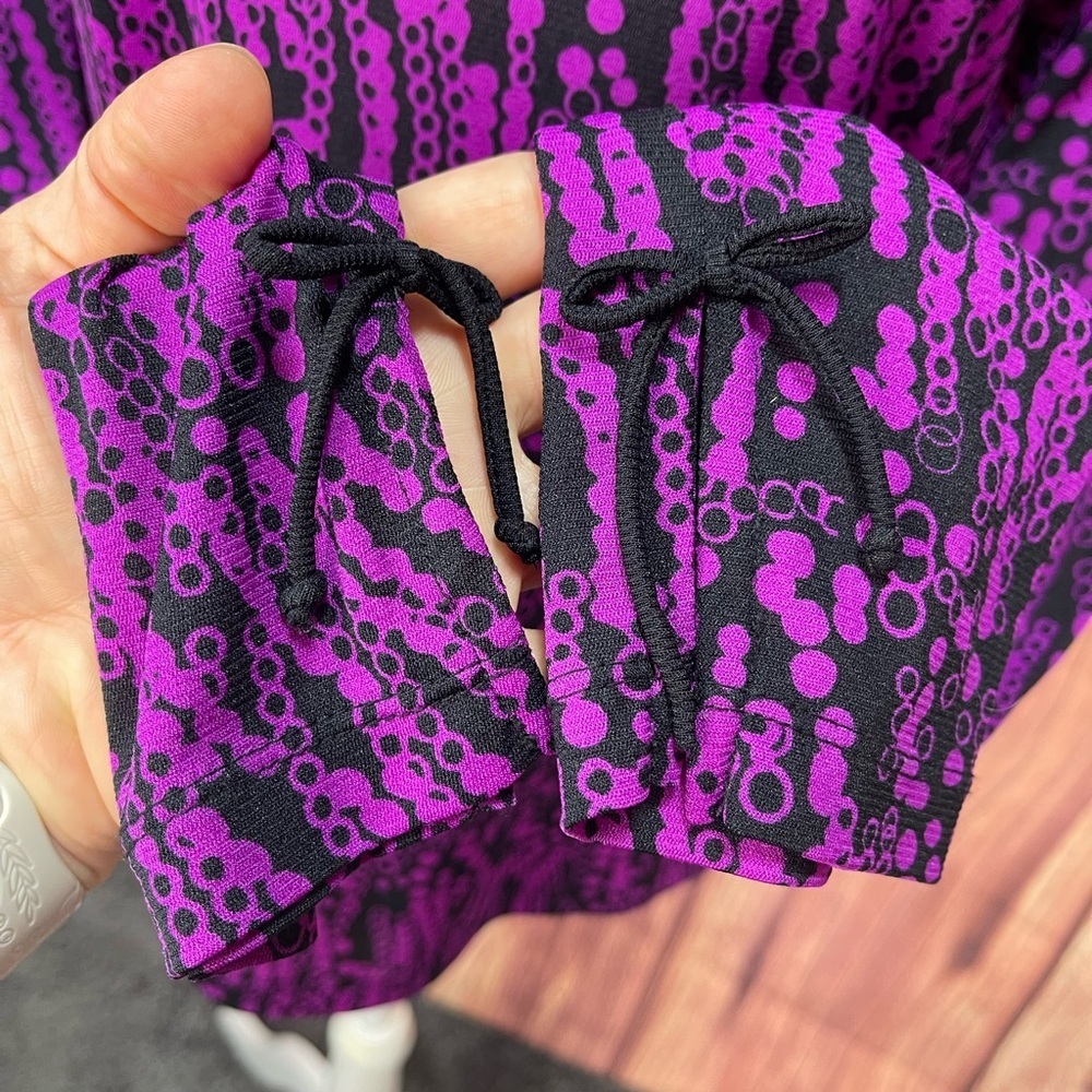 2 I.E. relaxed blue purple black long sleeve lightweight nylon women’s blouse M - Picture 14 of 17
